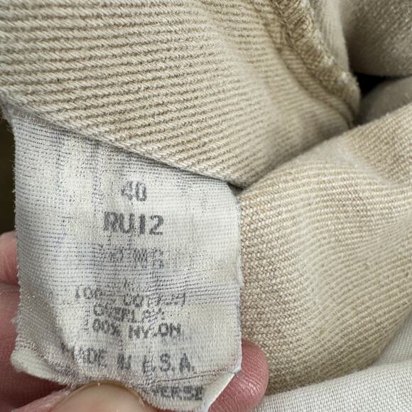 Vintage LL Bean Pants Mens 40 (39x32 ACTUAL) Utility Natural Fit 2 Tone USA - Picture 4 of 12